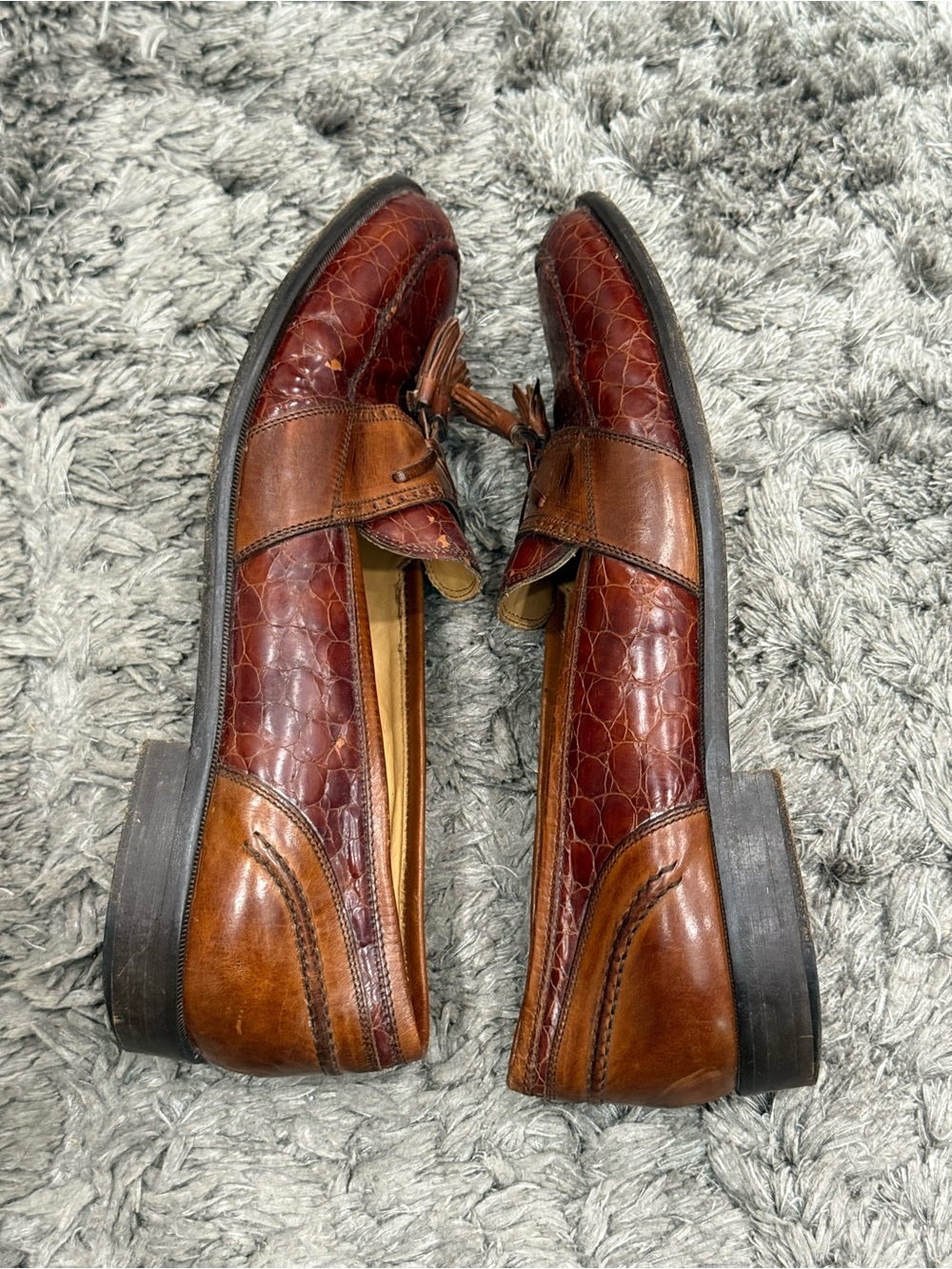 Johnston & Murphy Cellini Brown Leather Italian Tassel Loafer - Picture 7 of 12